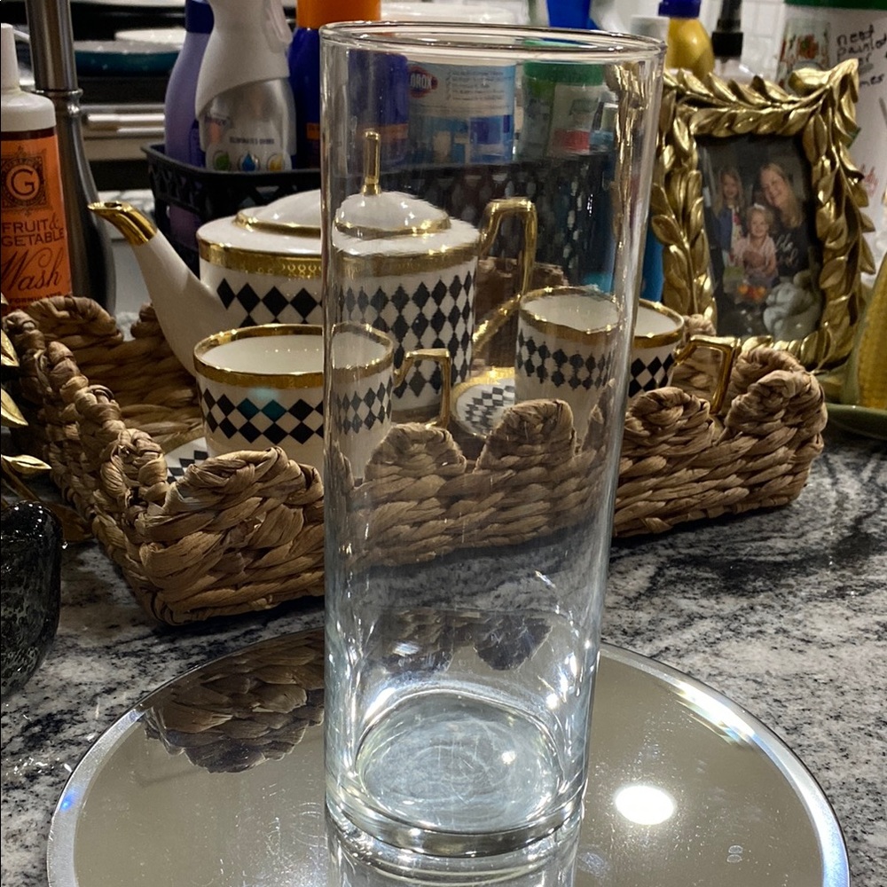 Clear Glass 12”h. Cylinder Vase - Classic Home Dining!